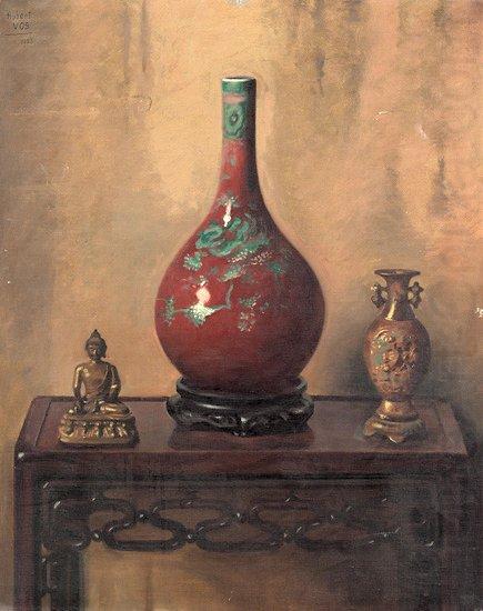 Hubert Vos Red Chinese Vase china oil painting image